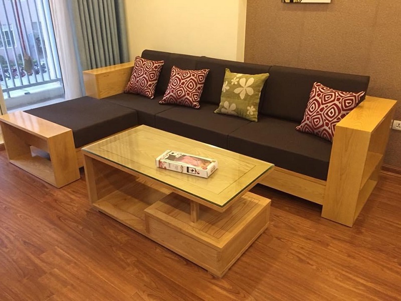 Sofa gỗ kèm bàn phong cách hiện đại mẫu 04